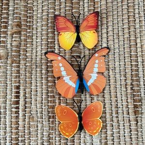 Butterfly magnets set of 3 yellow butterflies demon slayer inspired